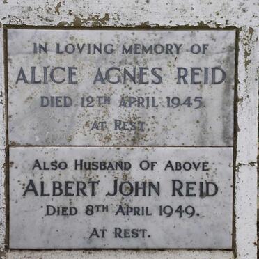REID Albert John -1949 &amp; Alice Agnes -1945