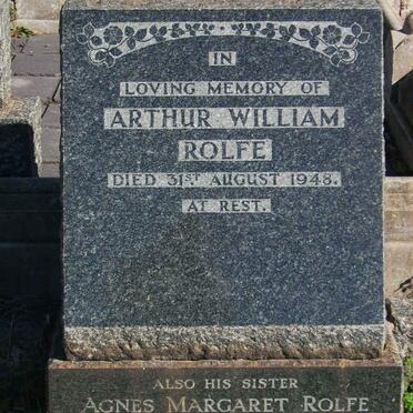 ROLFE Arthur William -1948 :: ROLFE Agnes Margaret 1873-1958