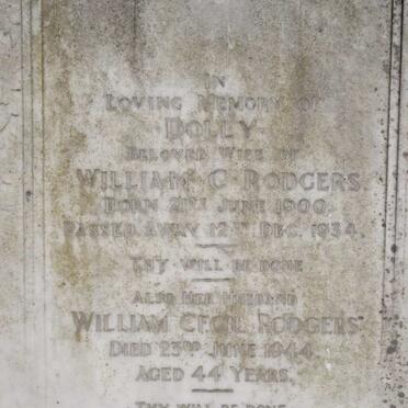 RODGERS William Cecil 1900-1944 &amp; Dolly 1900-1934