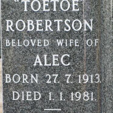 ROBERTSON Toetoe 1913-1981