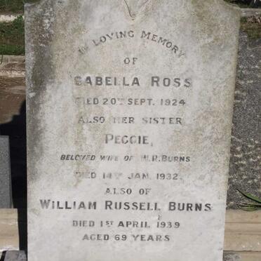 ROSS Isabella  -1924 :: ROSS Peggie -1932 :: BURNS William Russell -1939