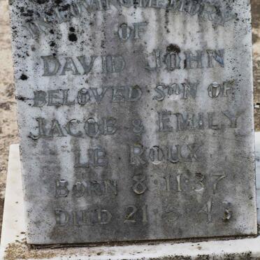 ROUX David John, le 1937-1943