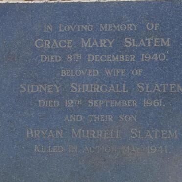 SLATEM Grace Mary -1940 :: SLATEM Sidney Shurgall -1961 :: SLATEM Bryan Murrell -1941