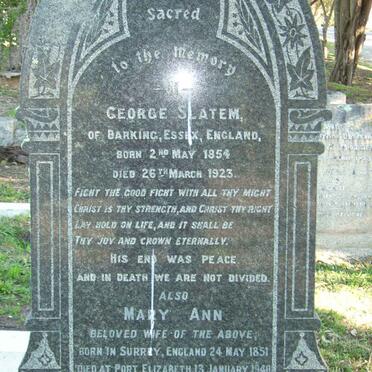 SLATEM George 1854-1923 &amp; Mary Ann 1851-1940