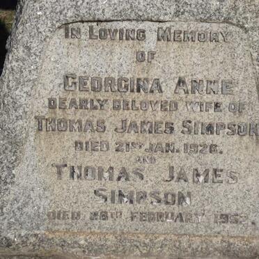 SIMPSON Thomas James -1952 &amp; Georgina Anne  -1926