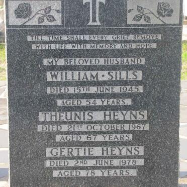 SILLS William -1945 :: HEYNS Theunis -1967 :: HEYNS Gertie -1978