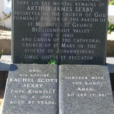 SEXBY Arthur James 1953-1980 &amp; Rachel Scott KINNELL -1992