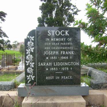 STOCK Joseph Frank 1881-1944 &amp; Sarah Liddington 1883-1978