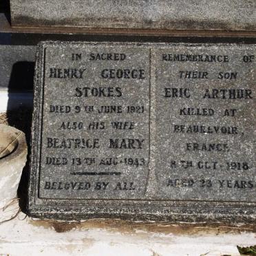STOKES Henry George -1921 &amp; Beatrice Mary -1943 :: STOKES Eric Arthur -1918
