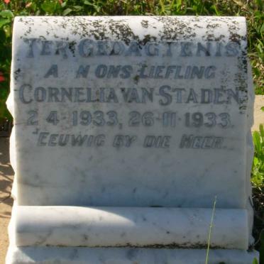 STADEN Cornelia, van 1933-1933