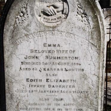 SUMMERTON John -1920 &amp; Emma -1896 :: SUMMERTON Edith -1893
