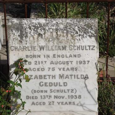 SCHULTZ Charlie William -1937 :: GEDULD Elizabeth Matilda nee SCHULTZ -1938
