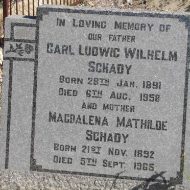 SCHADY Carl Ludwig Wilhelm 1891-1958 &amp; Magdalena Mathilde 1892-1965