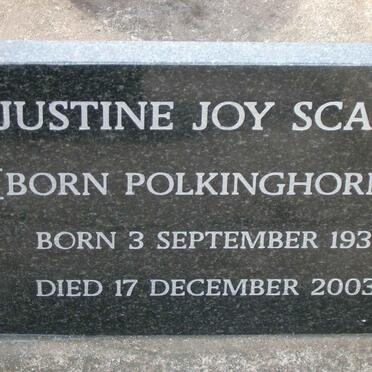 SCARR Justine Joy nee POLKINGHORNE 1931-2003