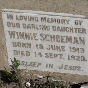 SCHOEMAN Winnie 1913-1920