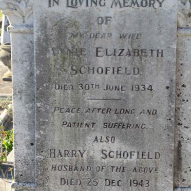SCHOEFIELD Harry -1943 &amp; Annie Elizabeth -1934