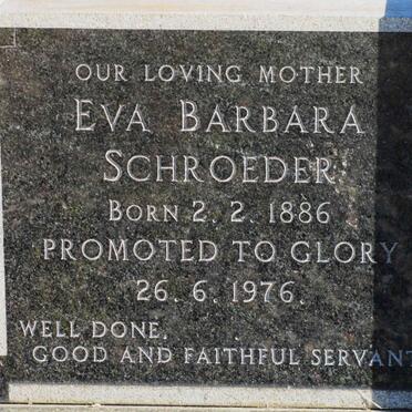 SCHROEDER Eva Barbara 1886-1976