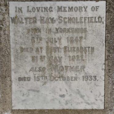 SCHOLEFIELD Walter Hay 1847-1921 :: SCHOLEFIELD Mother -1933