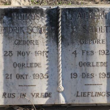 SCHOLTZ Petrus Hendrik 1917-1935 :: SCHOLTZ Albert P. 1925-1958