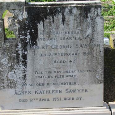 SAWYER Hubert George -1938 &amp; Agnes Kathleen -1951