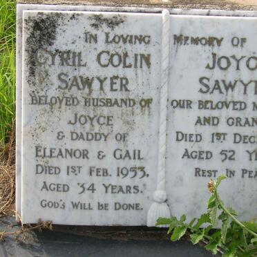 SAWYER Cyril Colin -1953 &amp; Joyce -1972