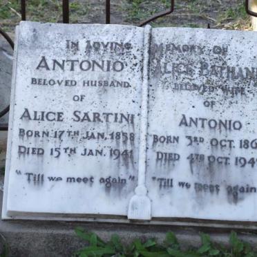 SARTINI Antonio 1858-1941 &amp; Alice Bathania 1860-1942