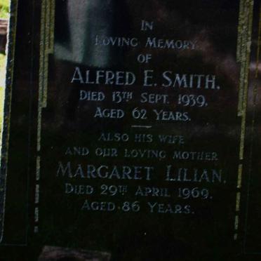 SMITH Alfred E. -1939 &amp; Margaret Lilian -1969