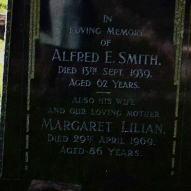 SMITH Alfred E. -1939 &amp; Margaret Lilian -1969