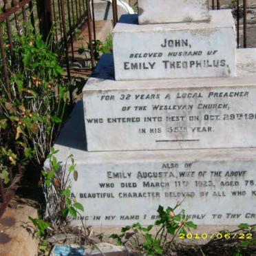 THEOPHILUS John -1902 &amp; Emily Augusta -1923