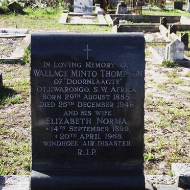 THOMPSON Wallace Minto 1885-1946 &amp; Elizabeth Norma 1899-1968
