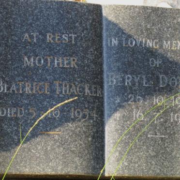 THACKER Beatrice -1954 :: DODDS Beryl 1906-1987