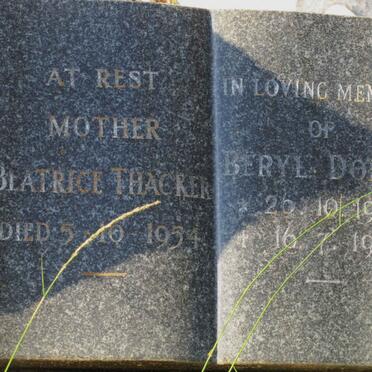 THACKER Beatrice -1954 :: DODDS Beryl 1906-1987