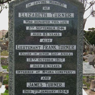 TURNER James -1954  &amp; Elizabeth -1946 :: TURNER Frank -1917