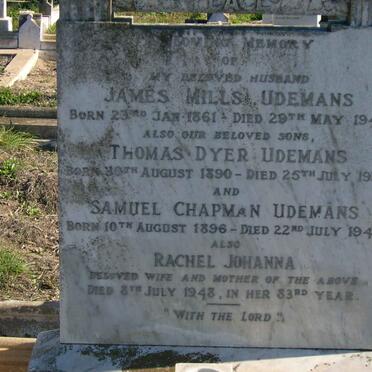 UDEMANS James Mills 1861-1946 :: UDEMANS Thomas Dyer 1890-1935 :: UDEMANS Samuel Chapman 1896-1942 &amp; Rachel Johanna -1948 