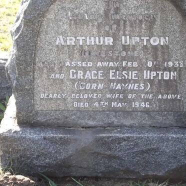 UPTON Arthur -1933 &amp; Grace Elsie HAYNES -1946