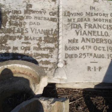 VIANELLO John Lars -195? &amp; Ida Francis ANDERSON 1900-1982