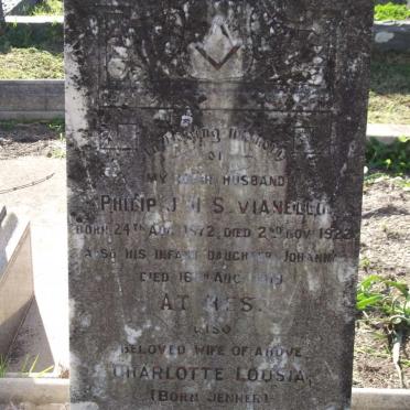 VIANELLO Philip J.H.S. 1872-1922 &amp; Charlotte Louisa JENNER 1876-1948 :: VIANELLO Johanna -1919