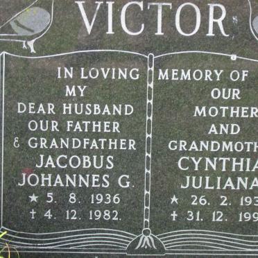 VICTOR Jacobus Johannes G. 1936-1982 &amp; Cynthia Juliana 1938-1992