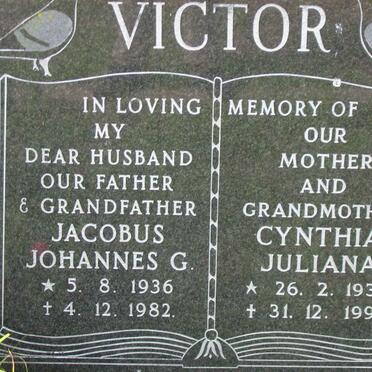 VICTOR Jacobus Johannes G. 1936-1982 &amp; Cynthia Juliana 1938-1992