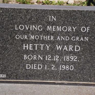 WARD Hetty 1892-1980