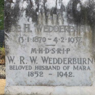 WEDDERBURN W.R.W. 1852-1942 &amp; Mara de H. 1870-1937