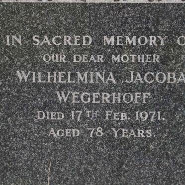 WEGERHOFF Wilhelmina Jacoba -1971