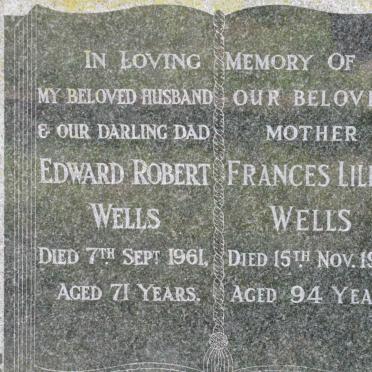 WELLS Edward Robert -1961 &amp; Frances Lilian -1988