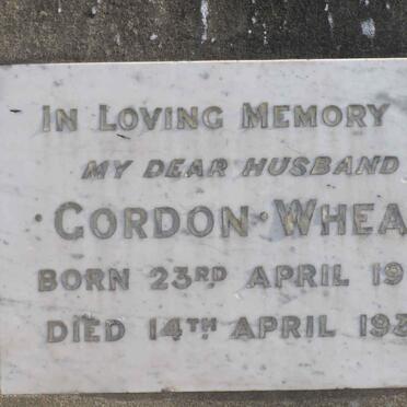 WHEAL Gordon 1909-1938