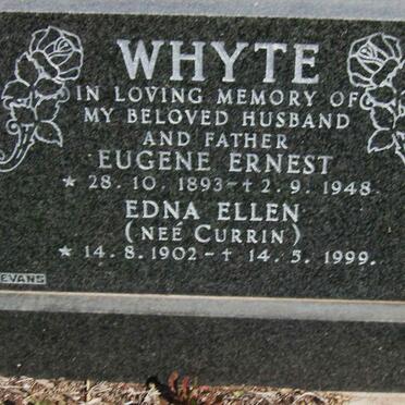 WHYTE Eugene Ernest 1893-1948 &amp; Edna Ellen CURRIN 1902-1999