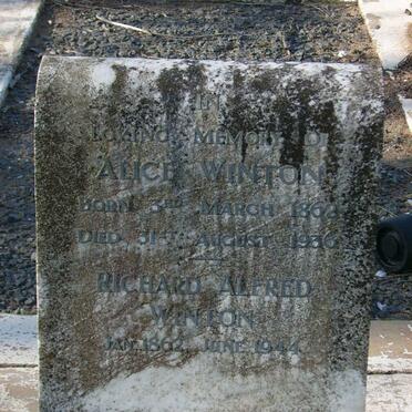 WINTON Richard Alfred 1862-1944 &amp; Alice 1862-1936