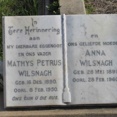 WILSNAGH Mathys Petrus 1890-1950 &amp; Anna 1895-1960