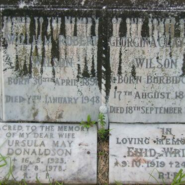 WILSON William Robert 1891-1948 &amp; Georgina Clayton 1886-1961 :: DONALDSON Ursula May 1923-1978 :: WRIGHT Enid 1919-1983