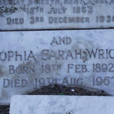 WRIGHT Sophia Sarah 1892-1963