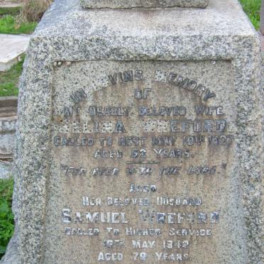 WREFORD Samuel -1942 &amp; Selina -1927 